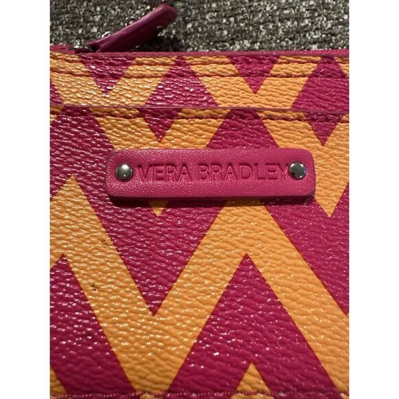 Vera Bradley Chevron Key Chain Wallet Small Pink Orange - Picture 4 of 7